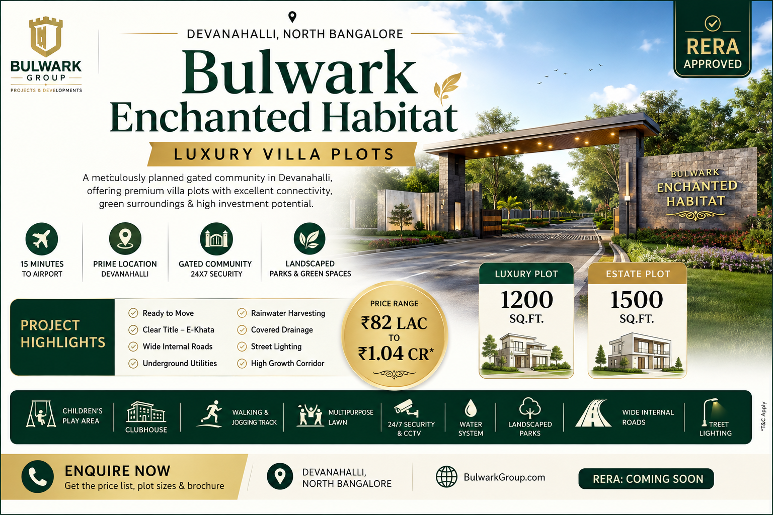 Bulwark Enchanted Habitat Devanahalli – Luxury Villa Plots