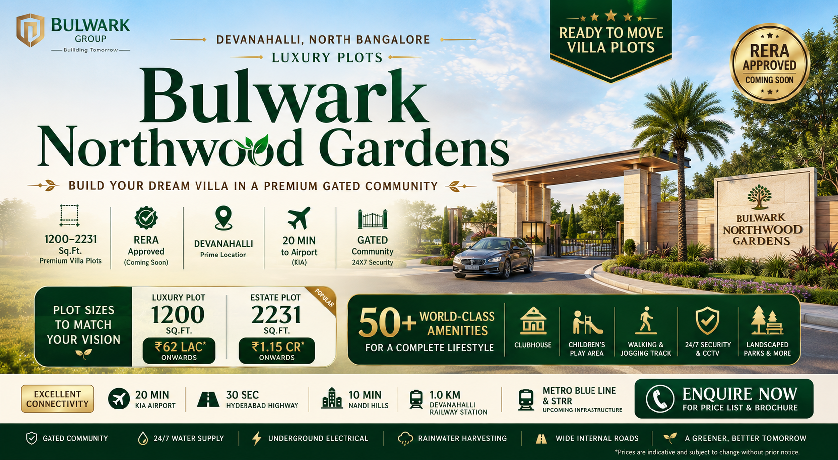 Bulwark Northwood Gardens Devanahalli – Luxury Villa Plots